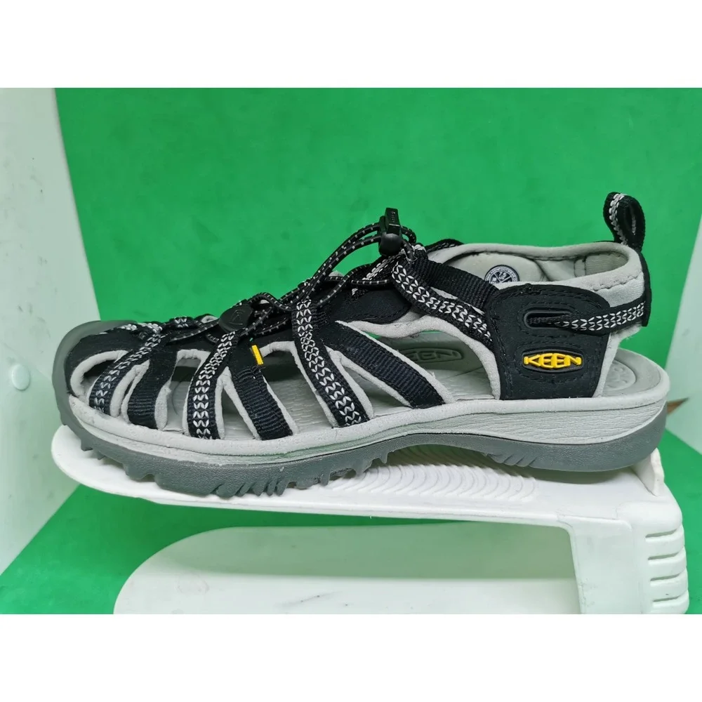 Keen Whisper Sport Sandals Womens Size 7.5 Water Trail Shoes Black Gray Hiking